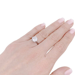 Solitaire platine, or blanc, diamant 2,30 cts - Castafiore