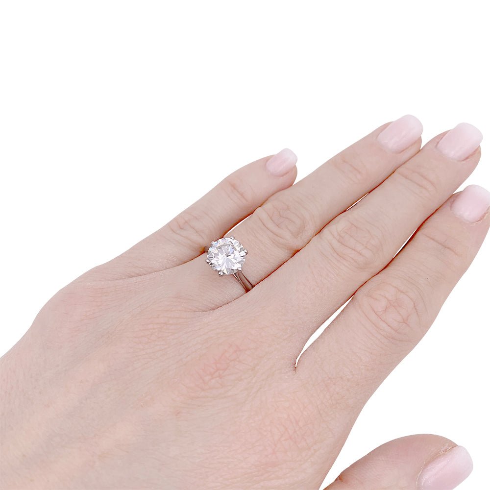 Solitaire platine, or blanc, diamant 2,30 cts - Castafiore
