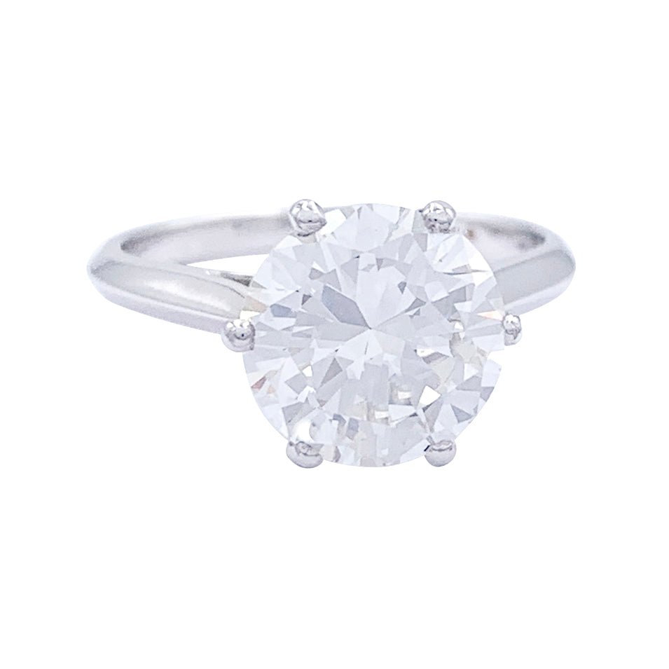 Solitaire platine, or blanc, diamant 2,30 cts - Castafiore