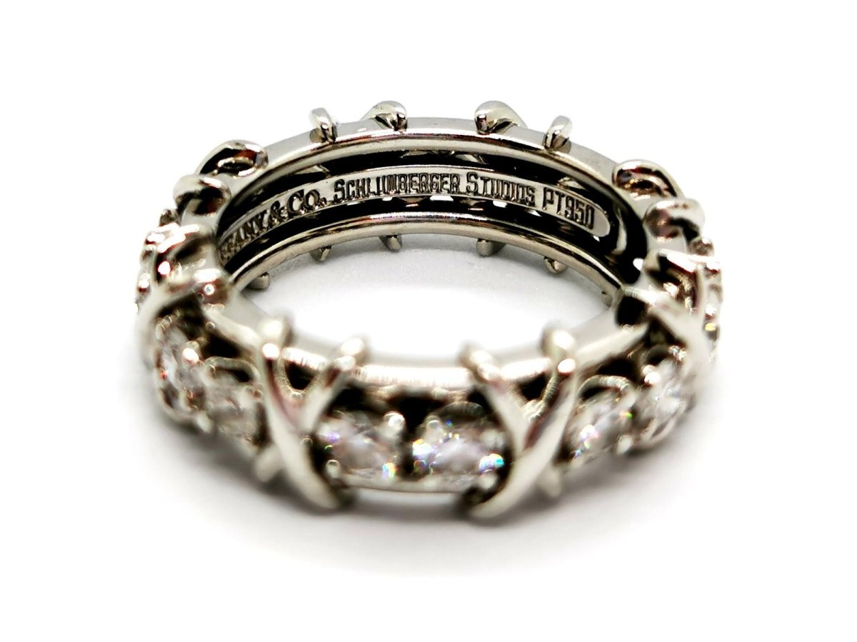 TIFFANY & CO. Bague Alliance Sixteen Stone Platine Diamant - Castafiore