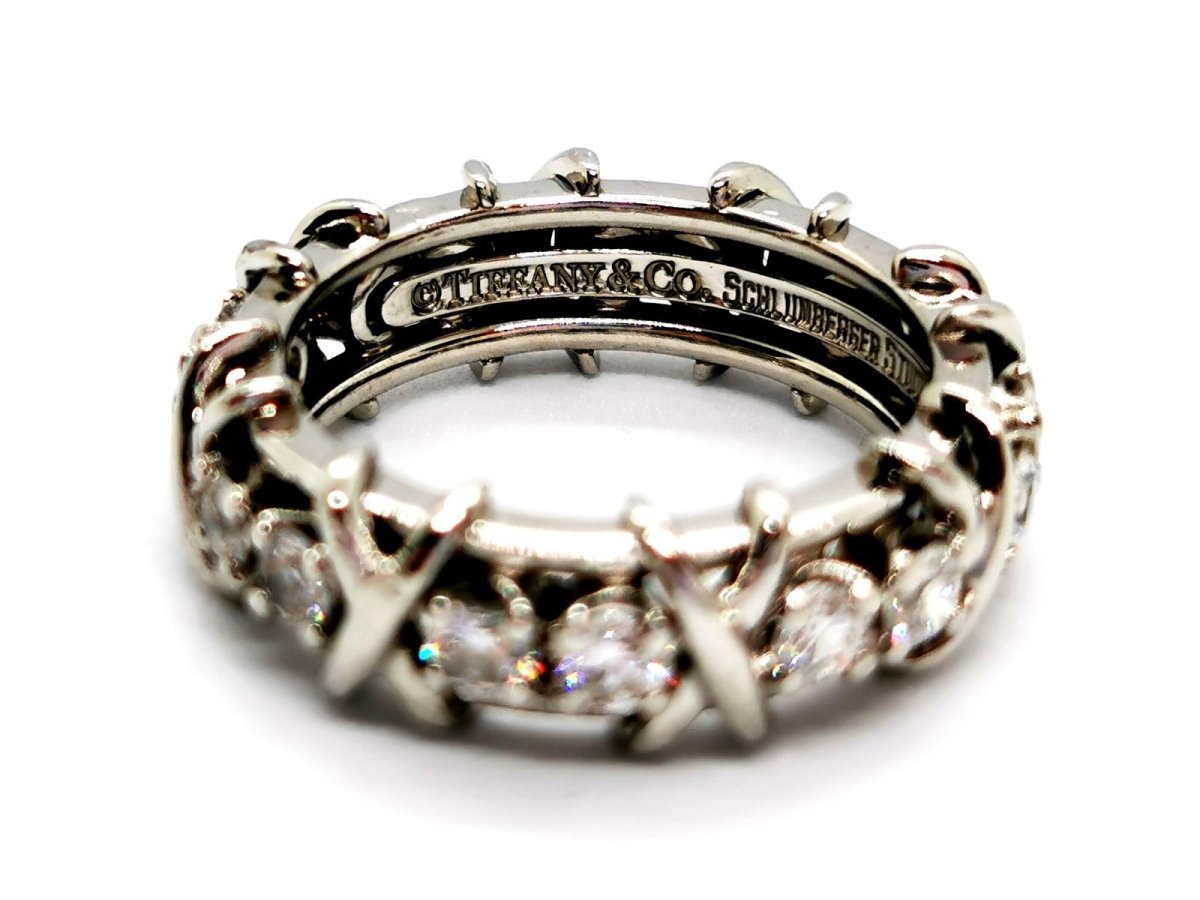TIFFANY & CO. Bague Alliance Sixteen Stone Platine Diamant - Castafiore